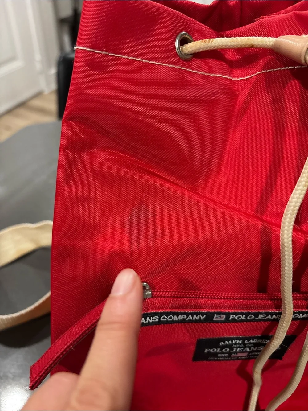 Ralph Lauren Polo Sport Baby Blue Drawstring Bucket Bag Y2K 90's Vntg